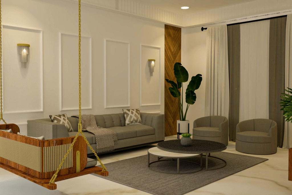 Living room interior design – SB Square Projects, Pune